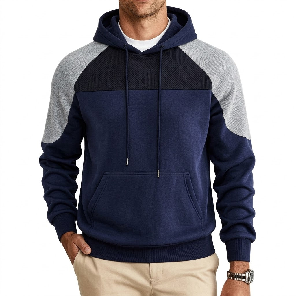 Sweat à capuche homme à empiècements contrastants