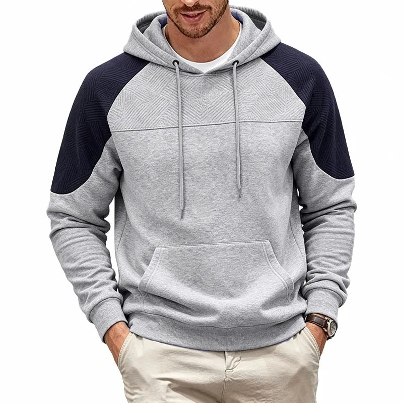 Sweat à capuche homme à empiècements contrastants