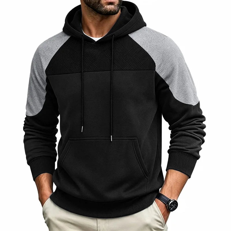 Sweat à capuche homme à empiècements contrastants