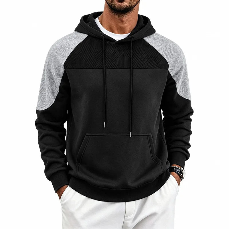 Sweat à capuche homme à empiècements contrastants