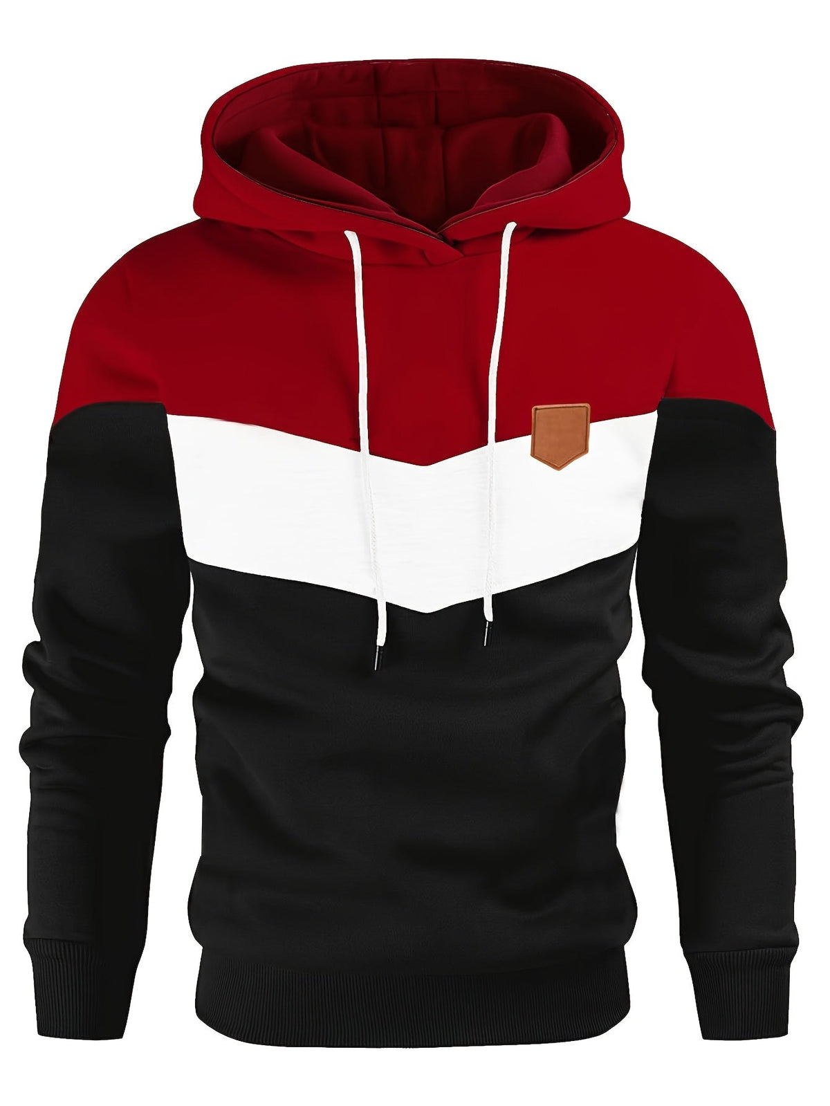 Sweat homme à capuche à empiècements contrastants