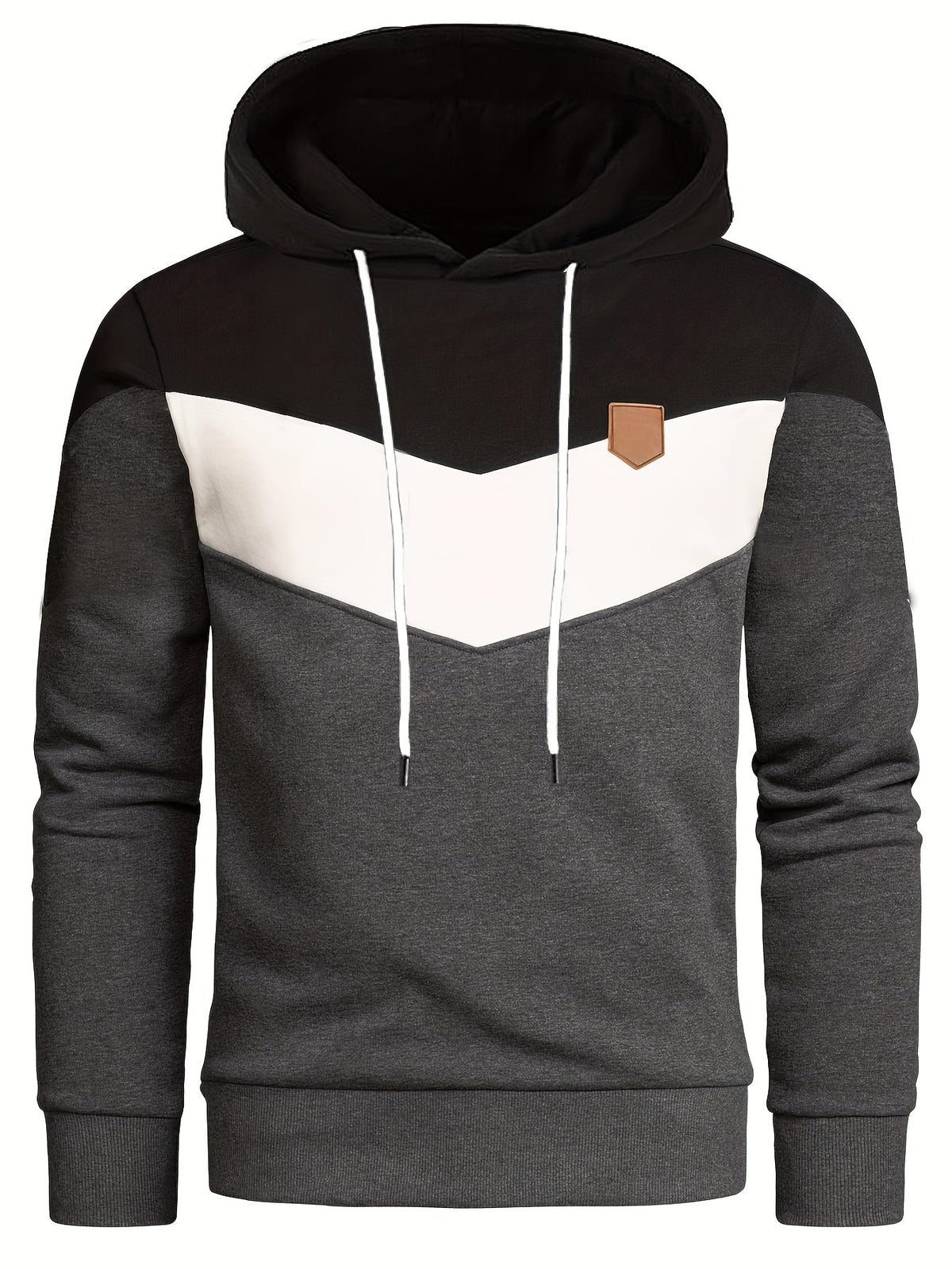 Sweat homme à capuche à empiècements contrastants