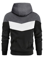 Sweat homme à capuche à empiècements contrastants