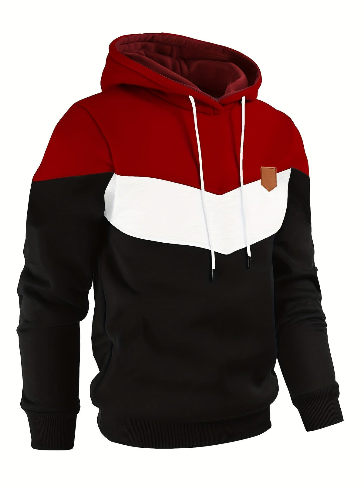 Sweat homme à capuche à empiècements contrastants