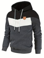 Sweat homme à capuche à empiècements contrastants