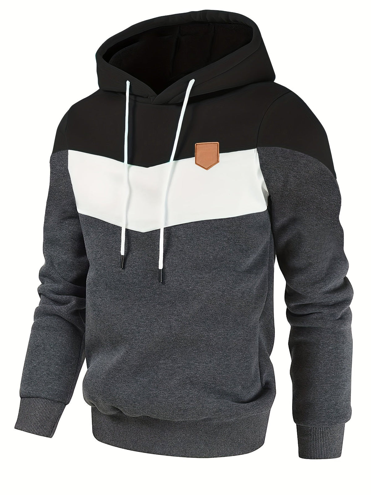 Sweat homme à capuche à empiècements contrastants