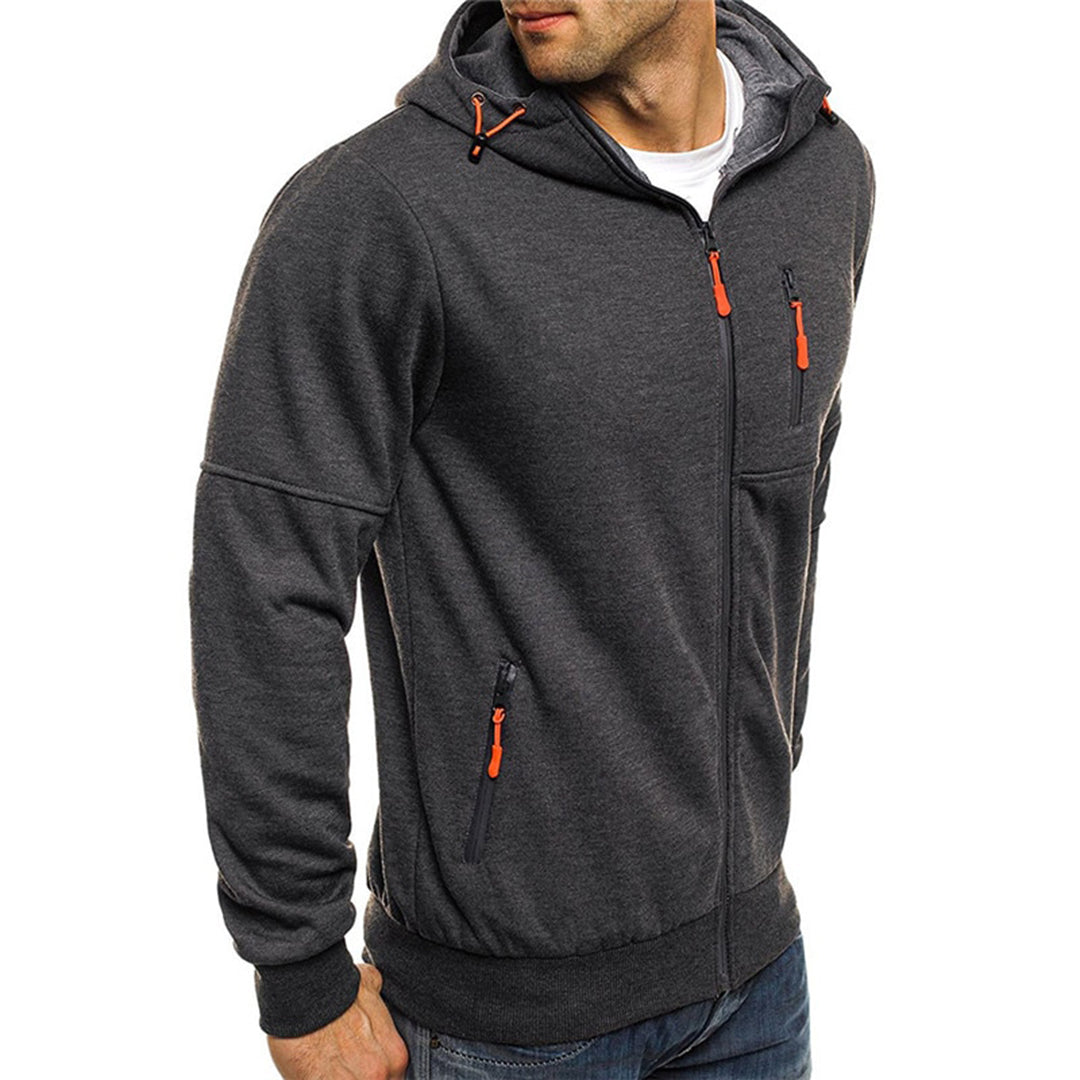 Sweat homme à capuche zippé manches longues