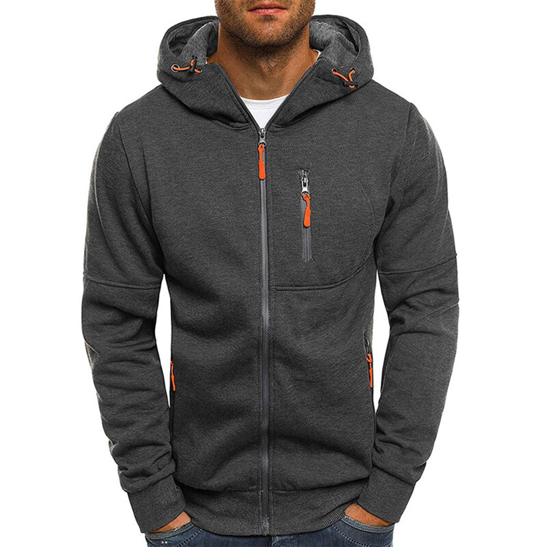 Sweat homme à capuche zippé manches longues
