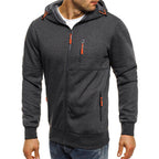 Sweat homme à capuche zippé manches longues