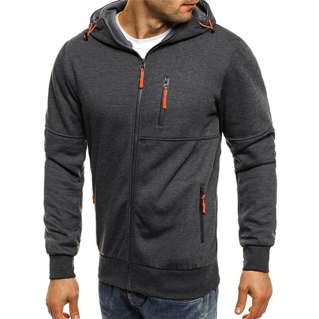 Sweat homme à capuche zippé manches longues