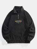 Sweat homme col montant demi-zip manches raglan