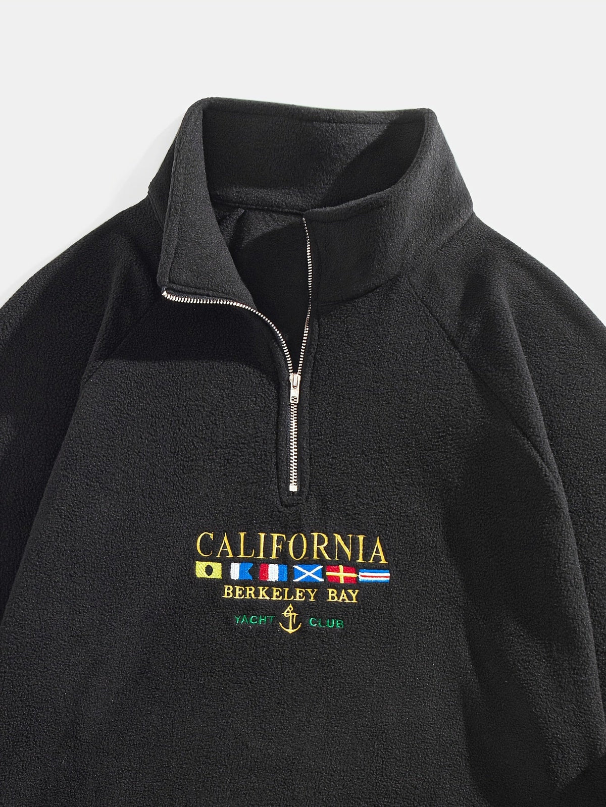 Sweat homme col montant demi-zip manches raglan