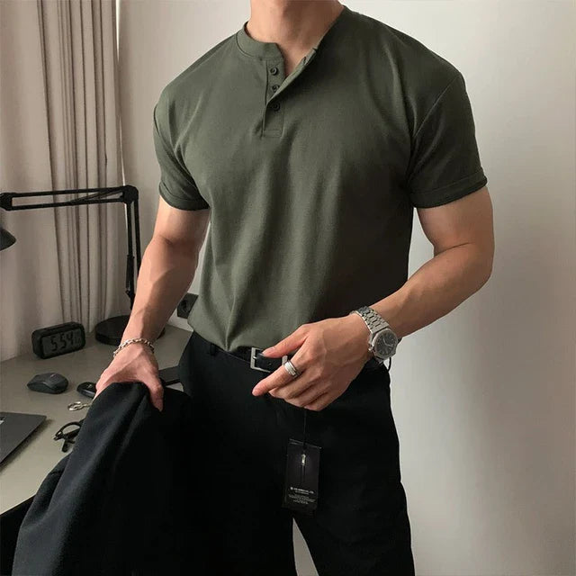T-shirt homme boutonné