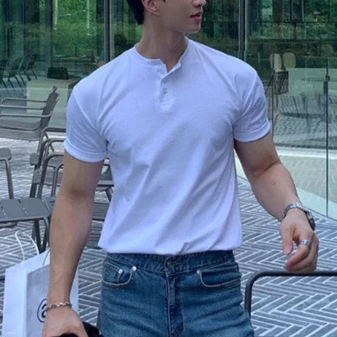T-shirt homme boutonné