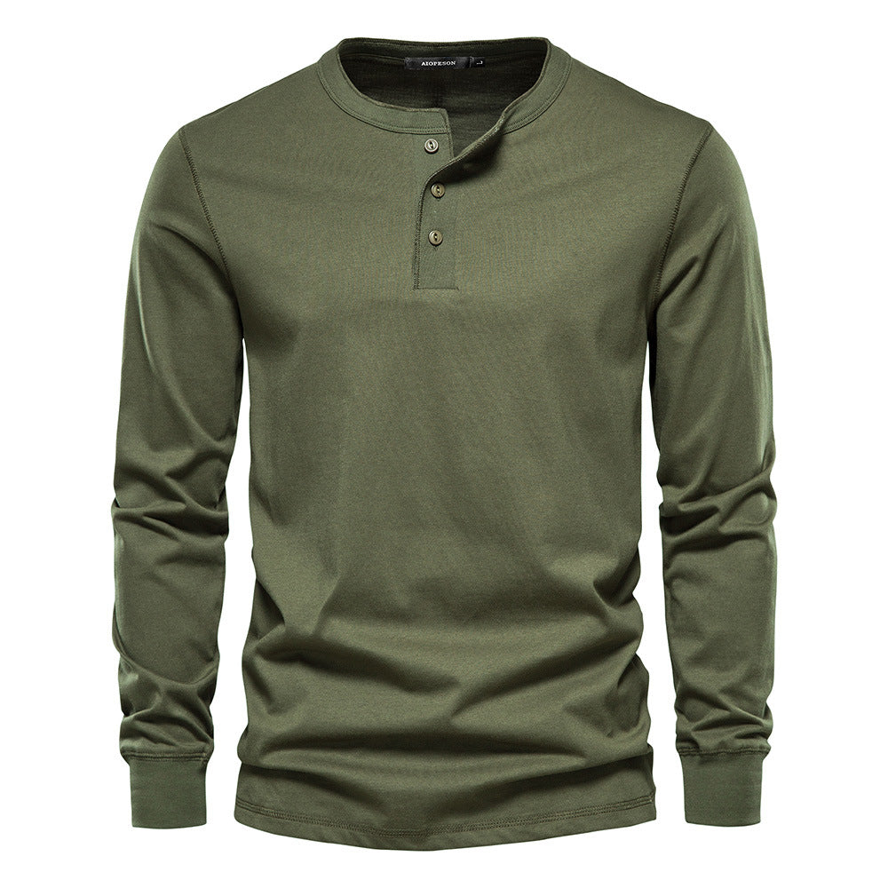 T-shirt homme col tunisien boutonné
