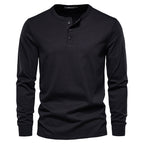 T-shirt homme col tunisien boutonné