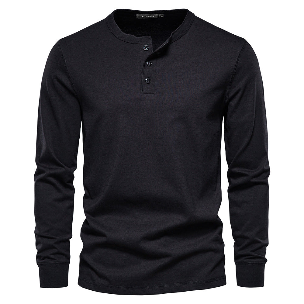 T-shirt homme col tunisien boutonné