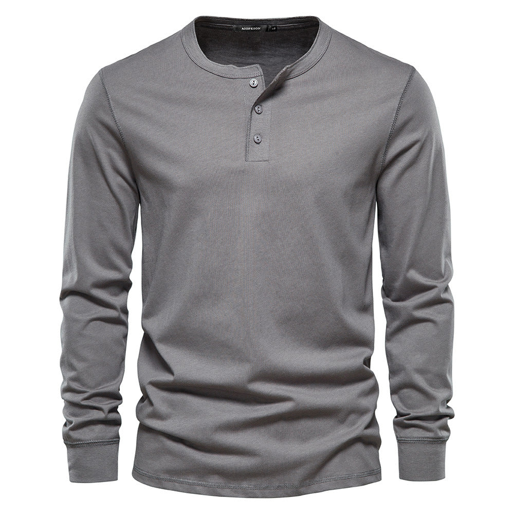 T-shirt homme col tunisien boutonné