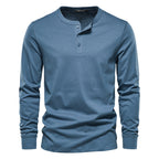 T-shirt homme col tunisien boutonné