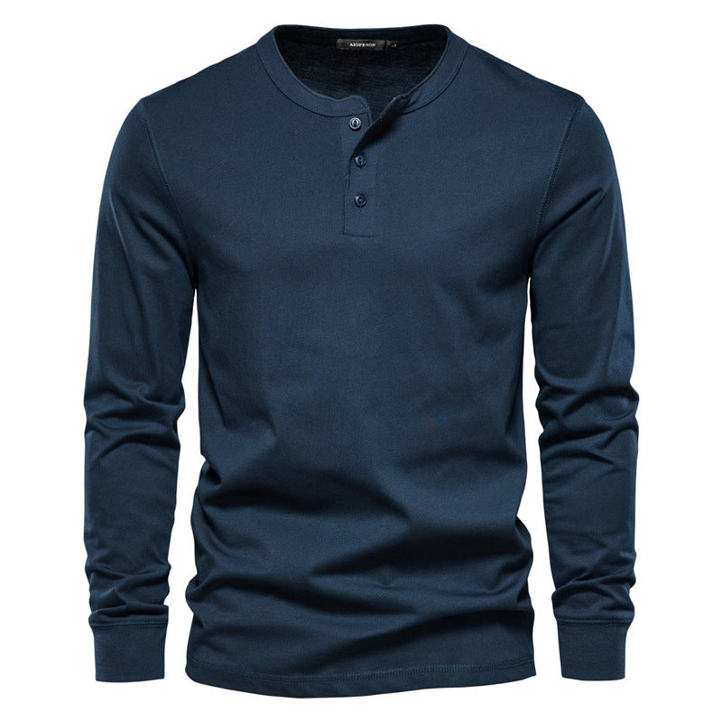 T-shirt homme col tunisien boutonné