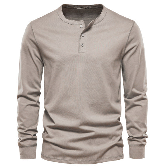 T-shirt homme col tunisien boutonné