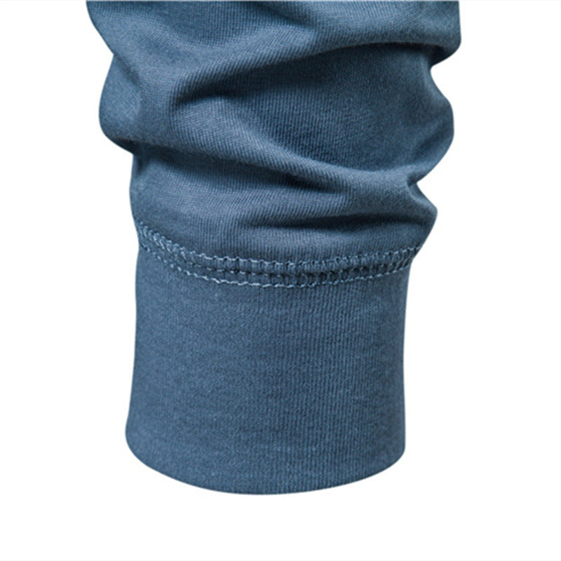 T-shirt homme col tunisien boutonné
