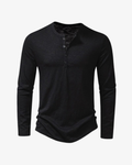 T-shirt homme col tunisien manches longues