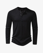 T-shirt homme col tunisien manches longues