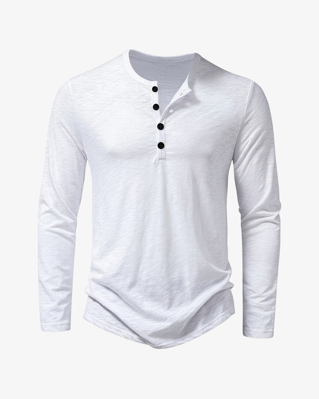 T-shirt homme col tunisien manches longues