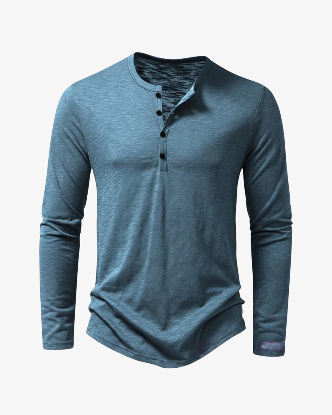 T-shirt homme col tunisien manches longues