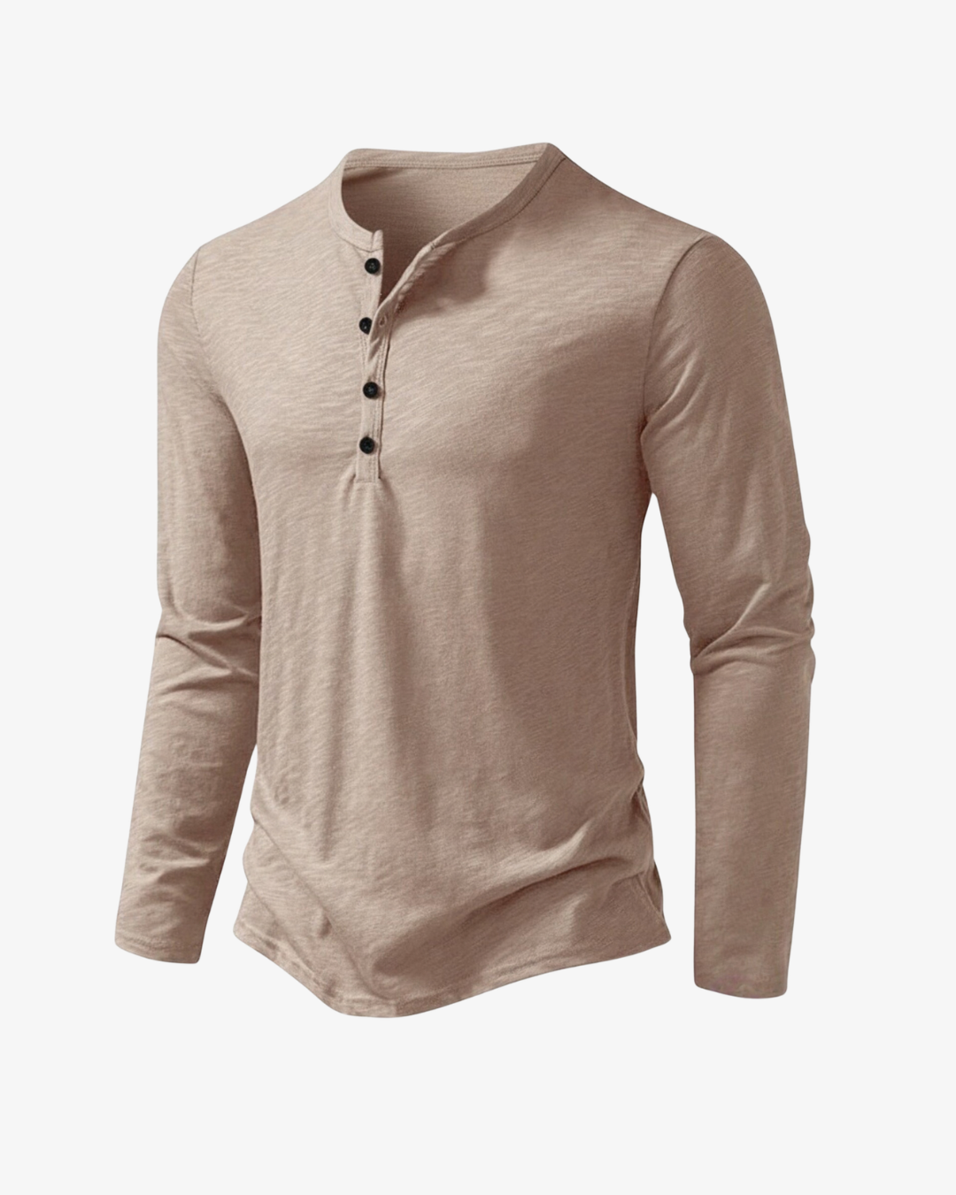 T-shirt homme col tunisien manches longues