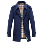 Trench homme à manches longues boutonné
