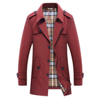 Trench homme à manches longues boutonné