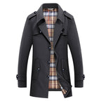Trench homme à manches longues boutonné
