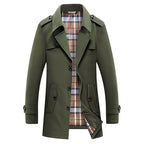 Trench homme à manches longues boutonné