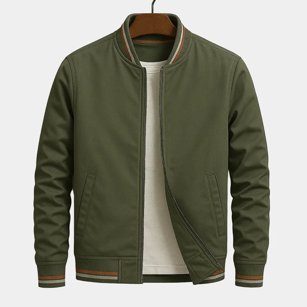 Veste homme zippée col côtelé
