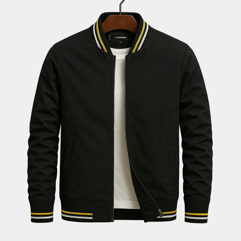 Veste homme zippée col côtelé