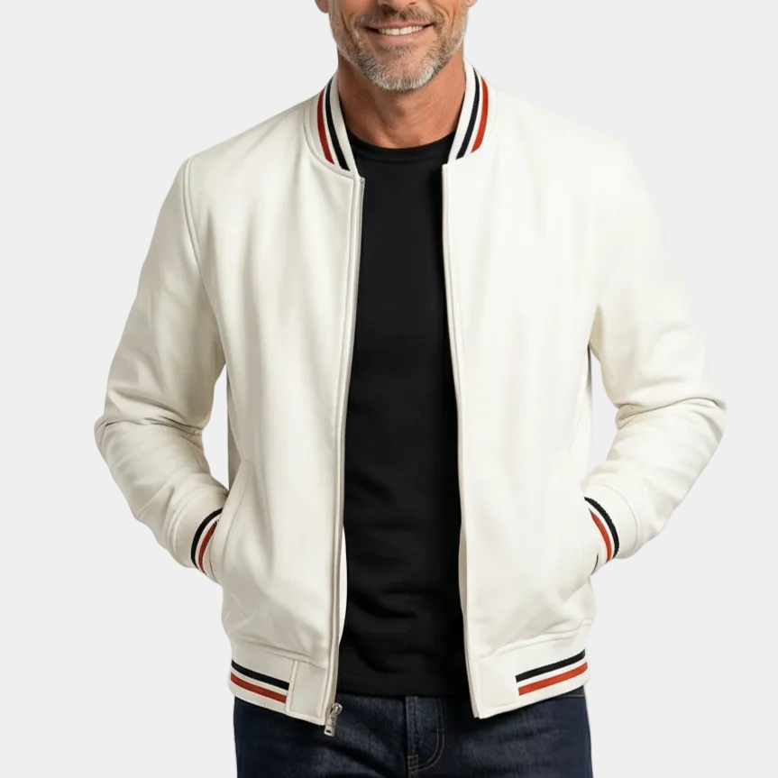 Veste homme zippée col côtelé