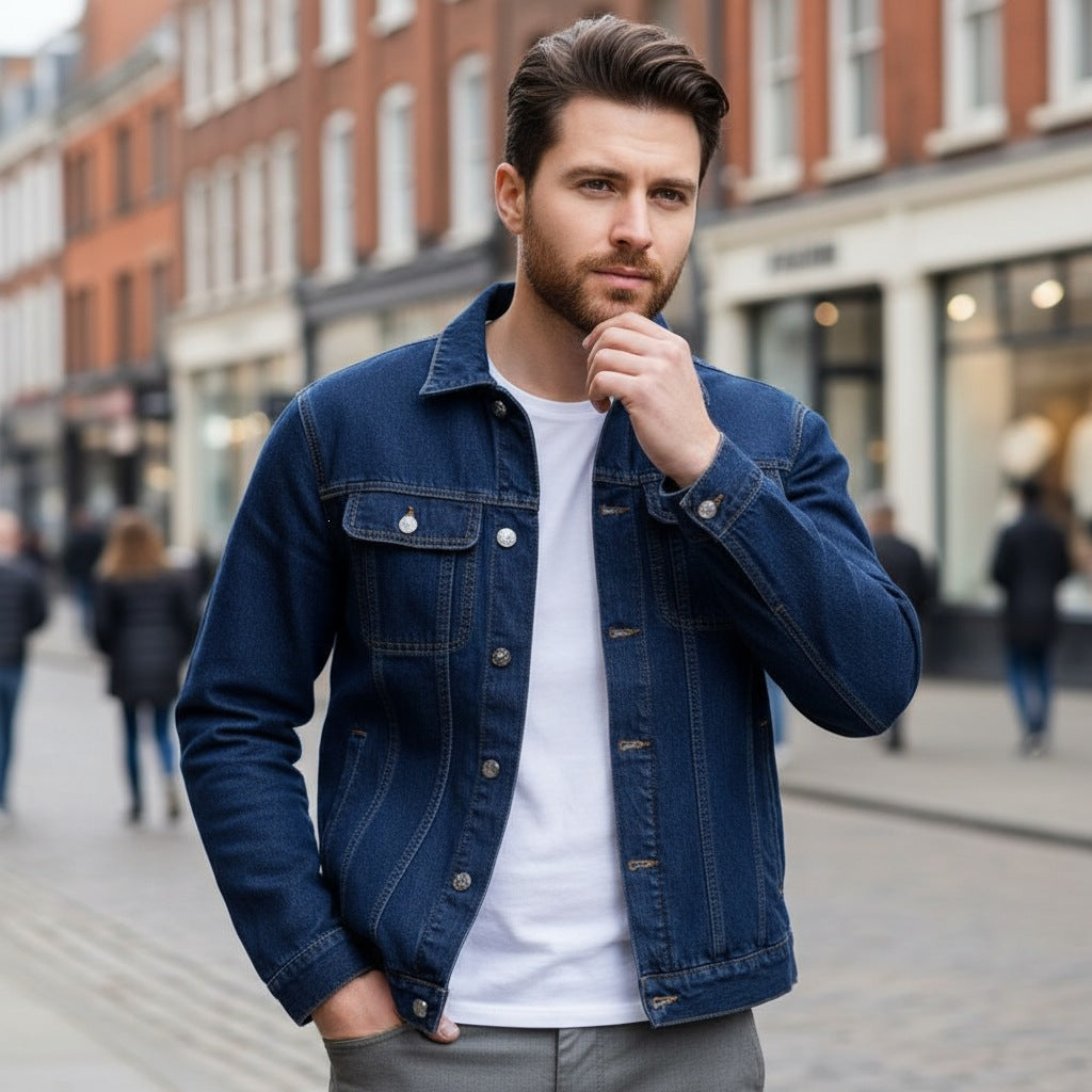Veste en jean homme à boutons