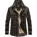 Veste homme à carreaux doublée col montant