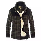 Veste homme à carreaux doublée col montant