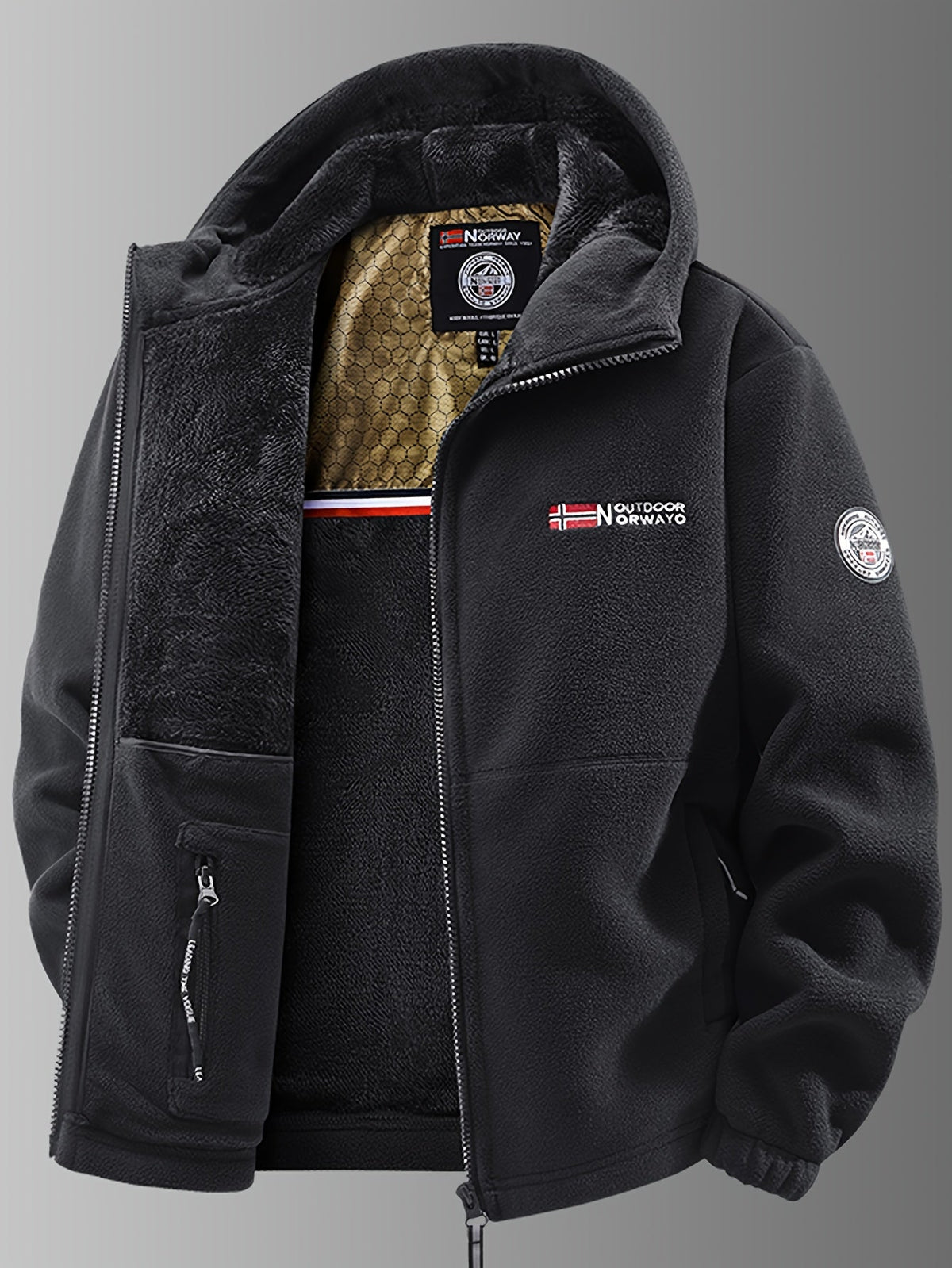 Veste homme doublée à capuche zippée