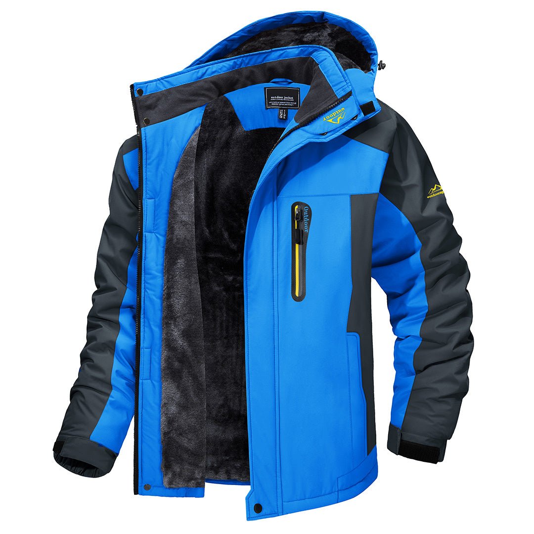 Veste homme doublée à capuche col montant zippée