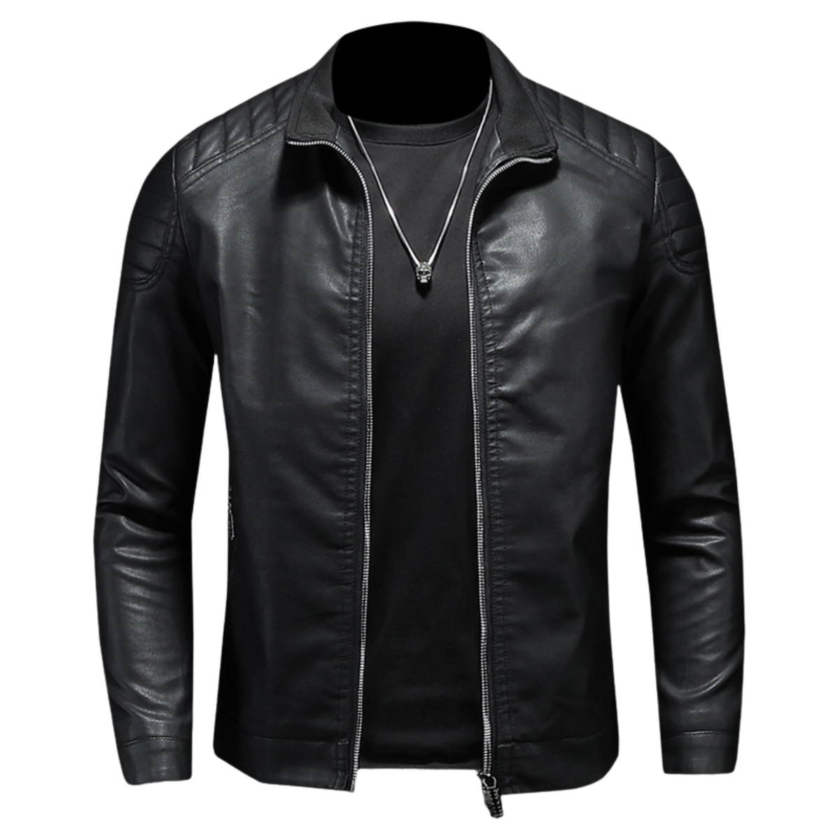Veste homme effet cuir à col montant
