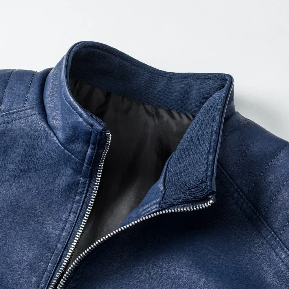 Veste homme effet cuir à col montant