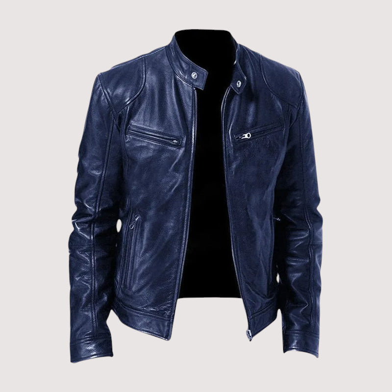 Veste homme en cuir zippée