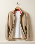 Veste homme en maille zippée col montant