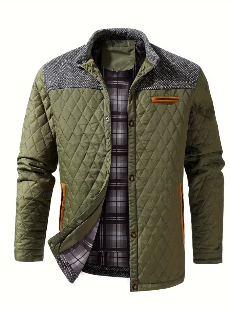Veste Homme Matelassée à Col Droit