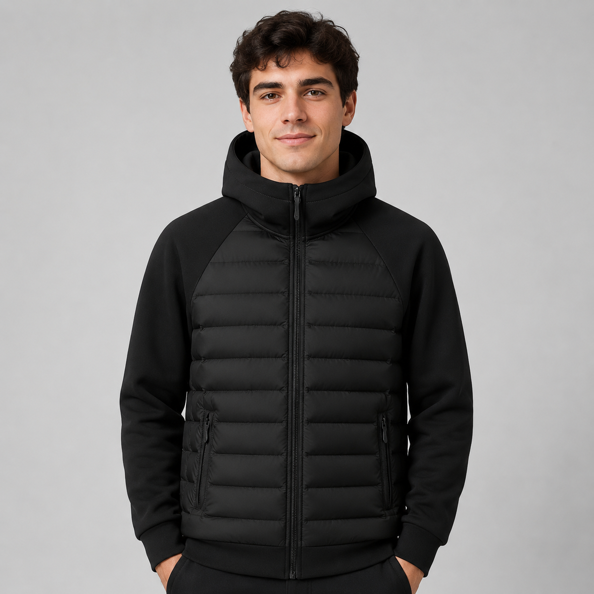 Veste homme matelassée à capuche