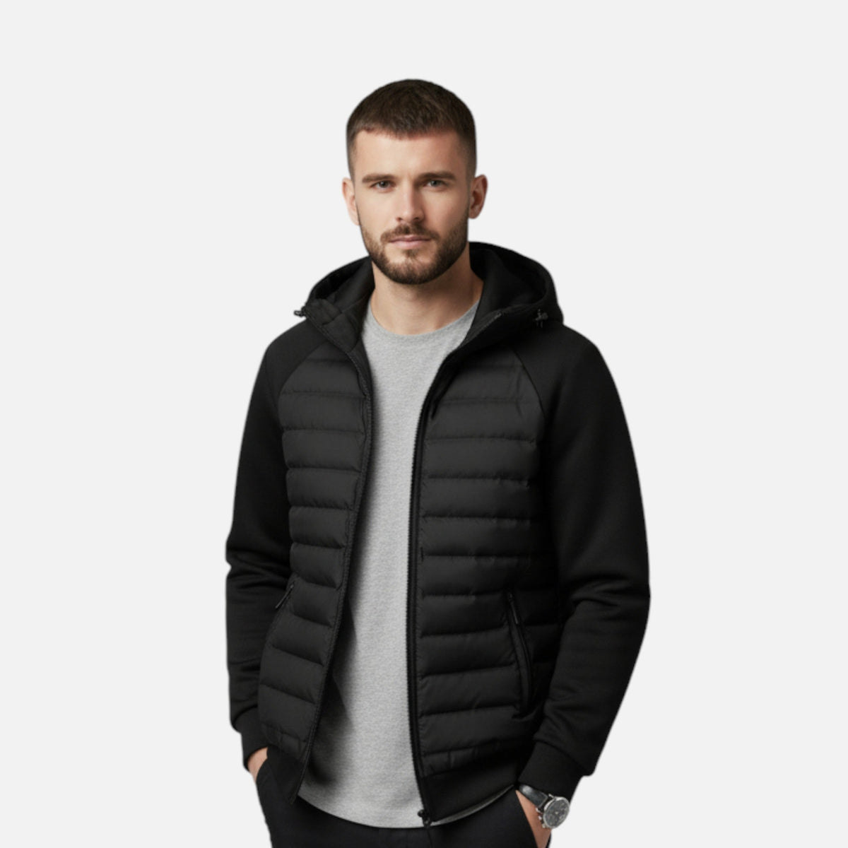 Veste homme matelassée à capuche